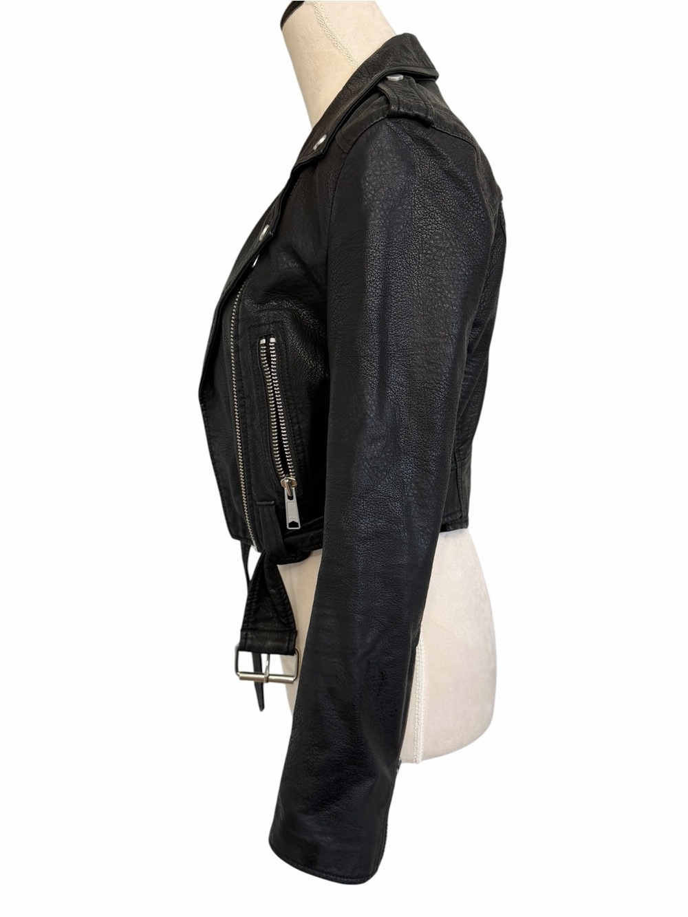 pistola Black Belted Moto Faux Leather Jacket - Picture 8 of 10